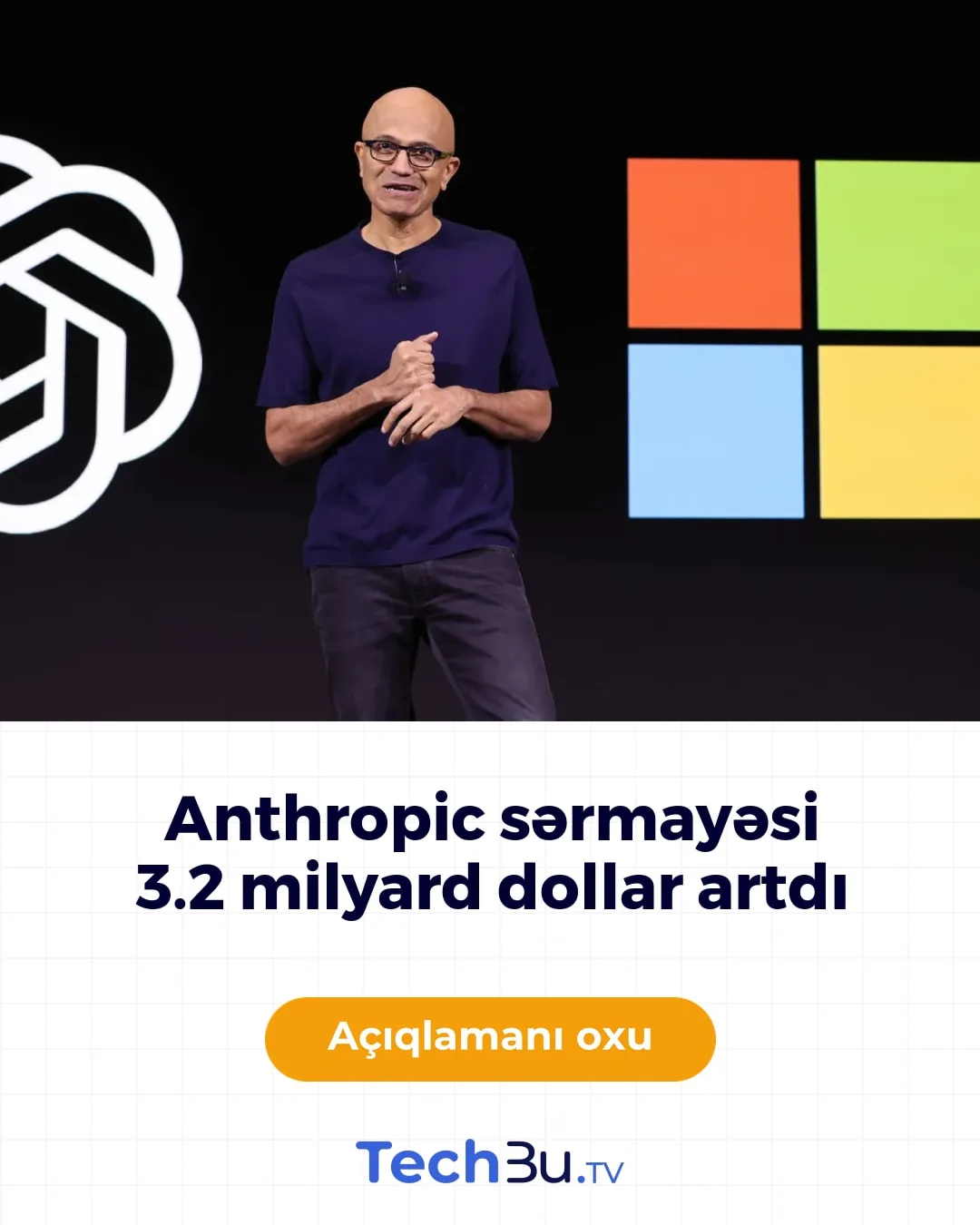 Microsoft Anthropic sərmayəsindən 3.2 milyard dollar qazandı