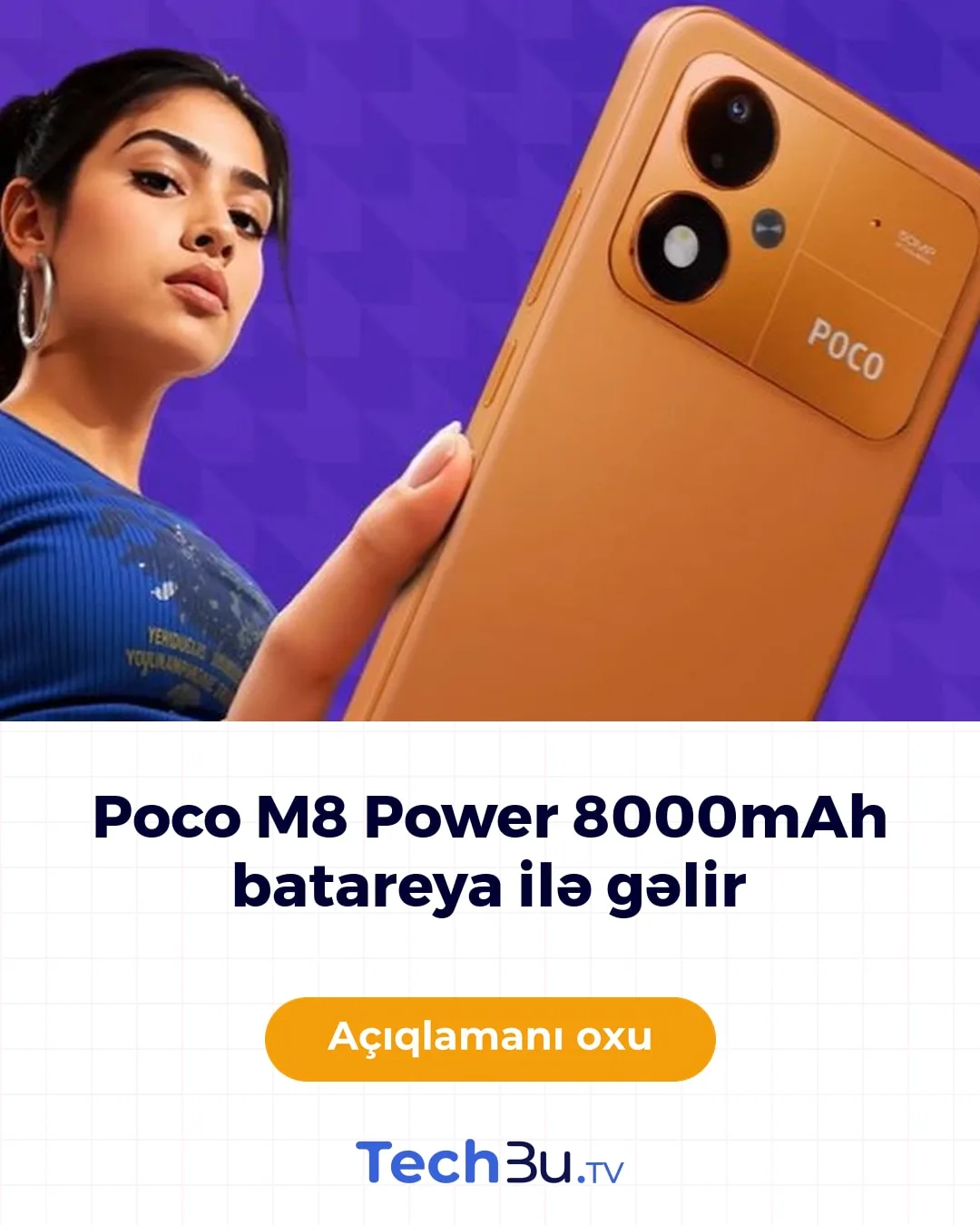 Poco M8 Power 8000mAh batareya ilə gəlir