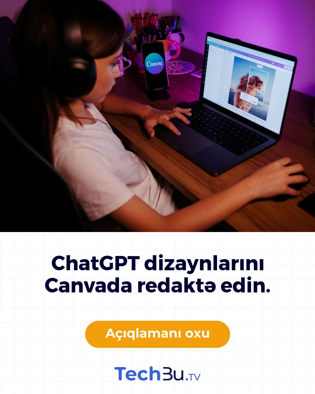 ChatGPT dizaynlarını Canvada redaktə edin